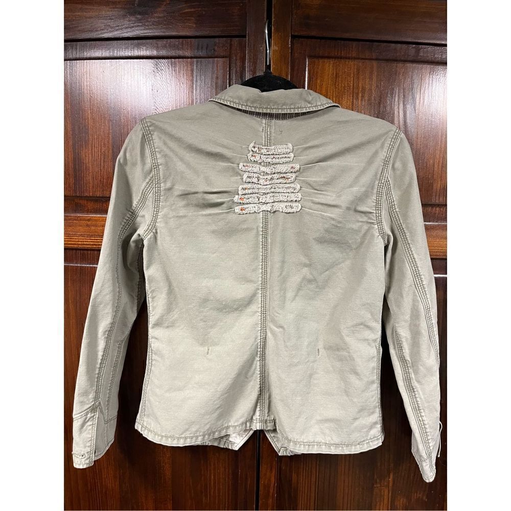 Free People Military Green Cropped Jacket size 4 - Picture 10 of 12